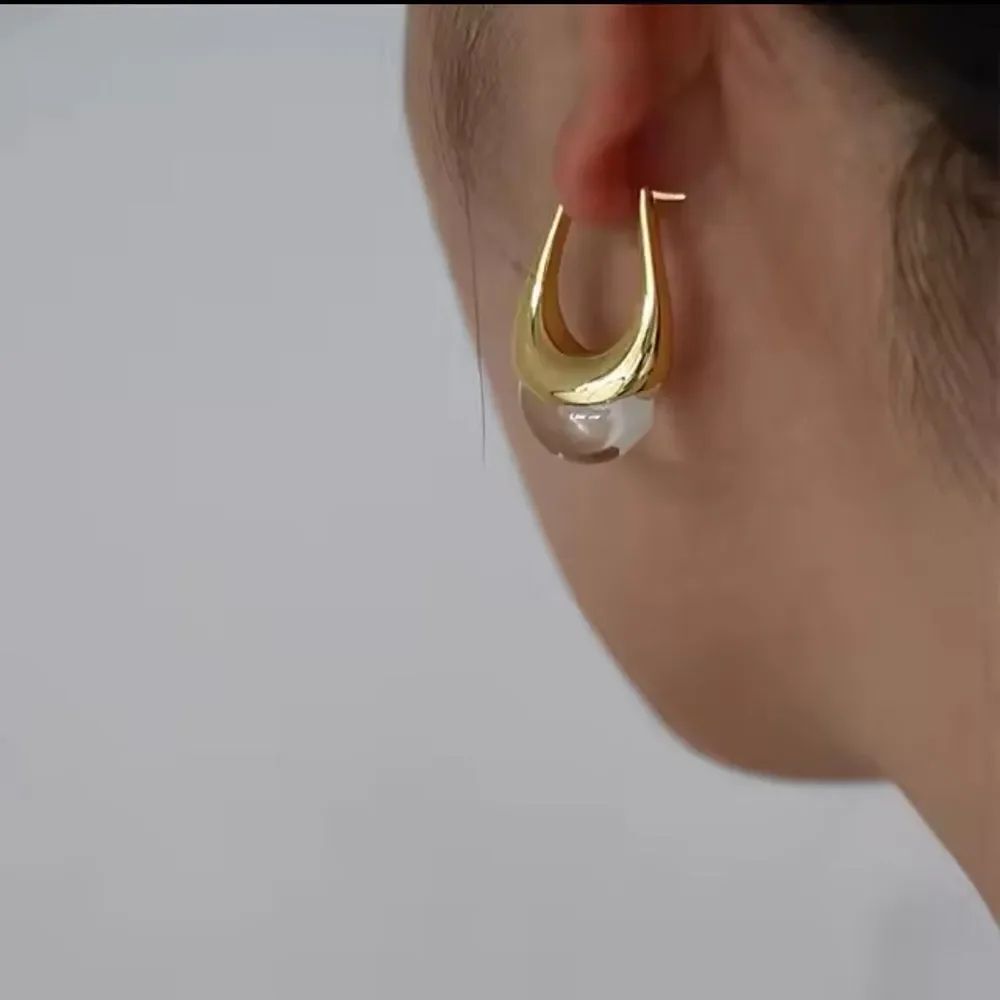 Vintage styleโclearโhoopโearringsโN314
